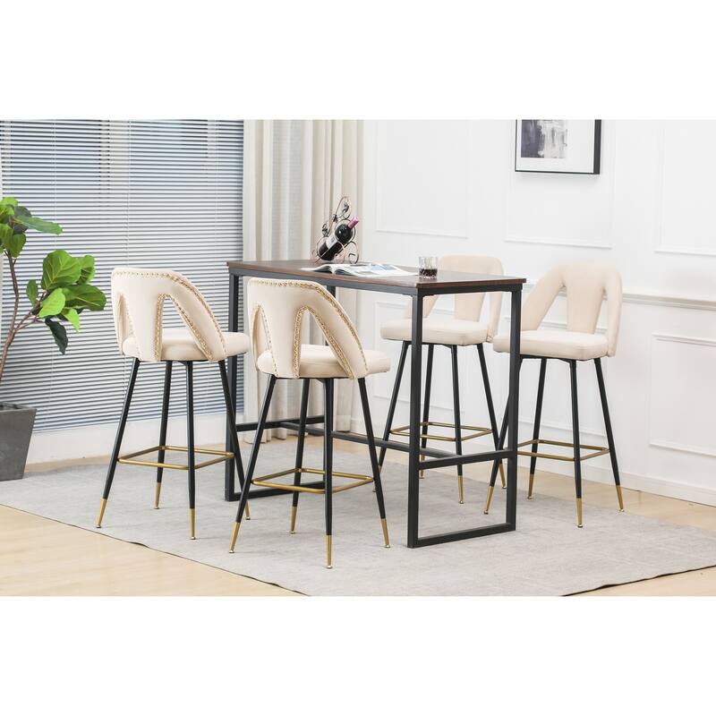 Contemporary Velvet Upholstered Connor 28" Bar Stool & Counter Stools